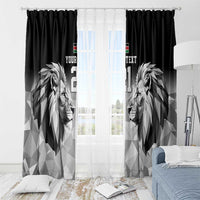 Kenya Rugby Custom Window Curtain Black Kenyan 22-23 Motif - Wonder Print Shop