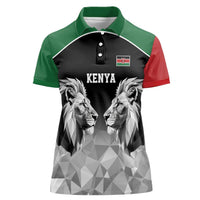 Kenya Rugby Custom Women Polo Shirt Black Kenyan 22-23 Motif - Wonder Print Shop