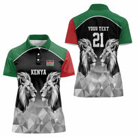 Kenya Rugby Custom Women Polo Shirt Black Kenyan 22-23 Motif - Wonder Print Shop