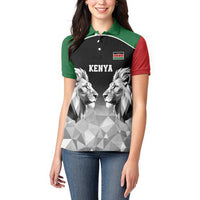 Kenya Rugby Custom Women Polo Shirt Black Kenyan 22-23 Motif - Wonder Print Shop