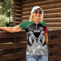 Kenya Rugby Custom Women Polo Shirt Black Kenyan 22-23 Motif - Wonder Print Shop