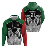 Kenya Rugby Custom Zip Hoodie Black Kenyan 22-23 Motif - Wonder Print Shop