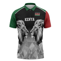 Kenya Rugby Custom Zipper Polo Shirt Black Kenyan 22-23 Motif - Wonder Print Shop