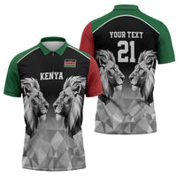 Kenya Rugby Custom Zipper Polo Shirt Black Kenyan 22-23 Motif - Wonder Print Shop