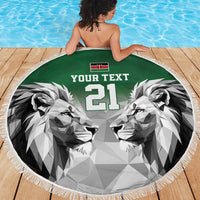 Kenya Rugby Custom Beach Blanket Green Kenyan 22-23 Motif - Wonder Print Shop