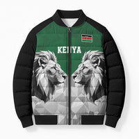 Kenya Rugby Custom Bomber Puffer Jacket Green Kenyan 22-23 Motif - Wonder Print Shop
