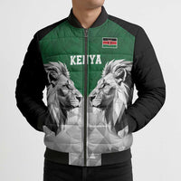 Kenya Rugby Custom Bomber Puffer Jacket Green Kenyan 22-23 Motif - Wonder Print Shop