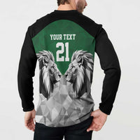 Kenya Rugby Custom Button Sweatshirt Green Kenyan 22-23 Motif - Wonder Print Shop