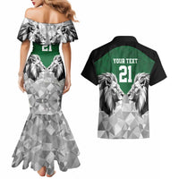 Kenya Rugby Custom Couples Matching Mermaid Dress and Hawaiian Shirt Green Kenyan 22-23 Motif - Wonder Print Shop