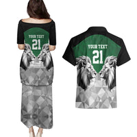Kenya Rugby Custom Couples Matching Puletasi and Hawaiian Shirt Green Kenyan 22-23 Motif - Wonder Print Shop