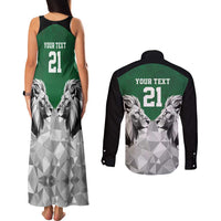 Kenya Rugby Custom Couples Matching Tank Maxi Dress and Long Sleeve Button Shirt Green Kenyan 22-23 Motif - Wonder Print Shop