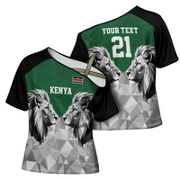 Kenya Rugby Custom Cross Shoulder Shirt Green Kenyan 22-23 Motif - Wonder Print Shop