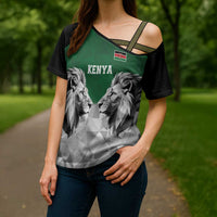 Kenya Rugby Custom Cross Shoulder Shirt Green Kenyan 22-23 Motif - Wonder Print Shop