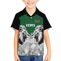 Kenya Rugby Custom Family Matching Long Sleeve Bodycon Dress and Hawaiian Shirt Green Kenyan 22-23 Motif - Wonder Print Shop