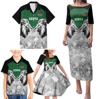 Kenya Rugby Custom Family Matching Puletasi and Hawaiian Shirt Green Kenyan 22-23 Motif - Wonder Print Shop