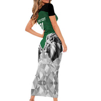 Kenya Rugby Custom Family Matching Short Sleeve Bodycon Dress and Hawaiian Shirt Green Kenyan 22-23 Motif - Wonder Print Shop