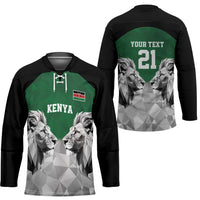 Kenya Rugby Custom Hockey Jersey Green Kenyan 22-23 Motif - Wonder Print Shop