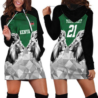 Kenya Rugby Custom Hoodie Dress Green Kenyan 22-23 Motif - Wonder Print Shop
