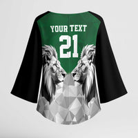 Kenya Rugby Custom Kimono Sleeve Blouse Green Kenyan 22-23 Motif - Wonder Print Shop