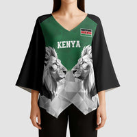 Kenya Rugby Custom Kimono Sleeve Blouse Green Kenyan 22-23 Motif - Wonder Print Shop