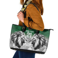 Kenya Rugby Custom Leather Tote Bag Green Kenyan 22-23 Motif - Wonder Print Shop