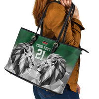 Kenya Rugby Custom Leather Tote Bag Green Kenyan 22-23 Motif - Wonder Print Shop