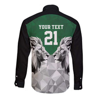 Kenya Rugby Custom Long Sleeve Button Shirt Green Kenyan 22-23 Motif - Wonder Print Shop