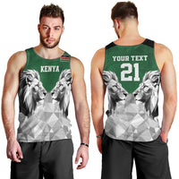 Kenya Rugby Custom Men Tank Top Green Kenyan 22-23 Motif - Wonder Print Shop