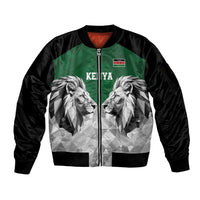 Kenya Rugby Custom Sleeve Zip Bomber Jacket Green Kenyan 22-23 Motif - Wonder Print Shop