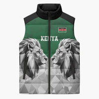 Kenya Rugby Custom Sleeveless Puffer Jacket Green Kenyan 22-23 Motif - Wonder Print Shop