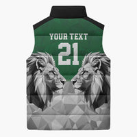 Kenya Rugby Custom Sleeveless Puffer Jacket Green Kenyan 22-23 Motif - Wonder Print Shop