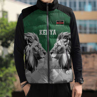 Kenya Rugby Custom Sleeveless Puffer Jacket Green Kenyan 22-23 Motif - Wonder Print Shop