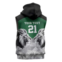 Kenya Rugby Custom Sleeveless Zip Hoodie Green Kenyan 22-23 Motif - Wonder Print Shop