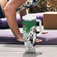 Kenya Rugby Custom Tumbler With Handle Green Kenyan 22-23 Motif - Wonder Print Shop