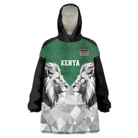 Kenya Rugby Custom Wearable Blanket Hoodie Green Kenyan 22-23 Motif - Wonder Print Shop