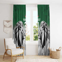 Kenya Rugby Custom Window Curtain Green Kenyan 22-23 Motif - Wonder Print Shop