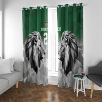 Kenya Rugby Custom Window Curtain Green Kenyan 22-23 Motif - Wonder Print Shop