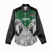 Kenya Rugby Custom Women Casual Shirt Green Kenyan 22-23 Motif - Wonder Print Shop