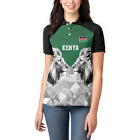 Kenya Rugby Custom Women Polo Shirt Green Kenyan 22-23 Motif - Wonder Print Shop