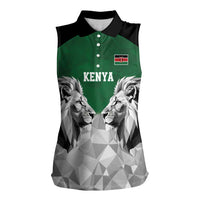 Kenya Rugby Custom Women Sleeveless Polo Shirt Green Kenyan 22-23 Motif - Wonder Print Shop