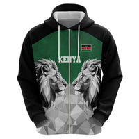Kenya Rugby Custom Zip Hoodie Green Kenyan 22-23 Motif - Wonder Print Shop