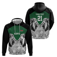 Kenya Rugby Custom Zip Hoodie Green Kenyan 22-23 Motif - Wonder Print Shop