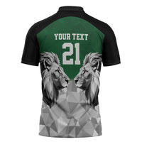 Kenya Rugby Custom Zipper Polo Shirt Green Kenyan 22-23 Motif - Wonder Print Shop