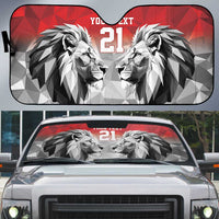 Kenya Rugby Custom Auto Sun Shade Red Kenyan 22-23 Motif - Wonder Print Shop
