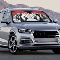 Kenya Rugby Custom Auto Sun Shade Red Kenyan 22-23 Motif - Wonder Print Shop