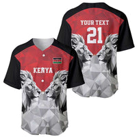 Kenya Rugby Custom Baseball Jersey Red Kenyan 22-23 Motif - Wonder Print Shop