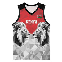 Kenya Rugby Custom Basketball Jersey Red Kenyan 22-23 Motif - Wonder Print Shop