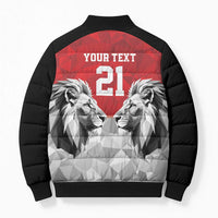 Kenya Rugby Custom Bomber Puffer Jacket Red Kenyan 22-23 Motif - Wonder Print Shop