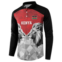 Kenya Rugby Custom Button Sweatshirt Red Kenyan 22-23 Motif - Wonder Print Shop