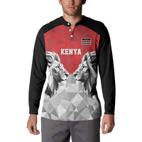 Kenya Rugby Custom Button Sweatshirt Red Kenyan 22-23 Motif - Wonder Print Shop